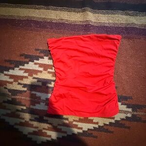 House of Harlow Strapless ruched Red Tube Top